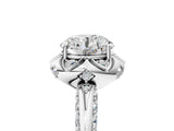 White gold Round Halo Split Shank Pave Diamond Ring with Petal Prong Setting_44