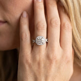 White gold Round Halo Twist Band Diamond Engagement Ring with Prong Setting_5