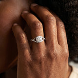 White gold Round Halo Twist Band Prong Set Ring_5
