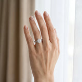White gold Round Halo Twist Band Solitaire Ring with Six-Prong Setting_12