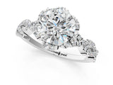 White gold Round Halo Twist Band Solitaire Ring with Six-Prong Setting_22