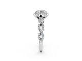 White gold Round Halo Twist Band Solitaire Ring with Six-Prong Setting_23