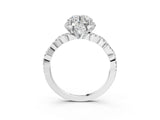 White gold Round Halo Twist Band Solitaire Ring with Six-Prong Setting_24