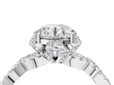 White gold Round Halo Twist Band Solitaire Ring with Six-Prong Setting_25
