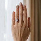 White gold Round Halo Twist Band Solitaire Ring_12