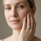 White gold Round Halo Twist Band Solitaire Ring_13