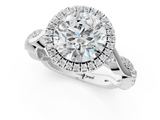 White gold Round Halo Twist Band Solitaire Ring_37