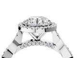 White gold Round Halo Twist Band Solitaire Ring_42