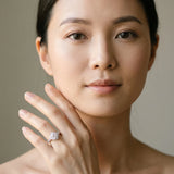 White gold Round Halo Twist Diamond Engagement Ring with Pavé Band and Four-Prong Setting_28