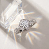 White gold Round Halo Twist Split Shank Diamond Ring_30