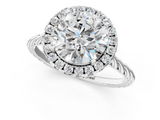 White gold Round Halo Twisted Band Four-Prong Diamond Ring_39