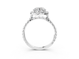 White gold Round Halo Twisted Band Four-Prong Diamond Ring_40
