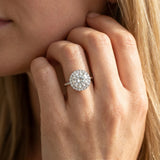 White gold Round Halo Twisted Band Four-Prong Diamond Ring_56