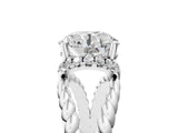 White gold Round Halo Twisted Band Four-Prong Ring_79