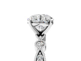 White gold Round Milgrain Bezel Diamond Engagement Ring with Solitaire Prong Setting_233
