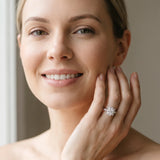 White gold Round Milgrain Halo Floral Diamond Ring with Split Shank and Four-Prong Setting_29