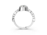 White gold Round Milgrain Marquise Diamond Twist Band Ring_41