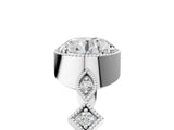 White gold Round Milgrain Marquise Diamond Twist Band Ring_48