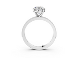 White gold Round Milgrain Pave Diamond Engagement Ring with Four-Prong Setting_169