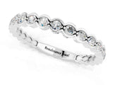 White gold Round Moissanite Bezel Set Eternity Band_7