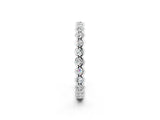 White gold Round Moissanite Bezel Set Eternity Band_8