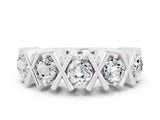 White gold Round Moissanite Channel Set Band with X-Prong Detail_6