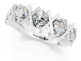White gold Round Moissanite Channel Set Band with X-Prong Detail_7