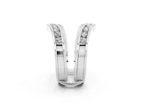 White gold Round Moissanite Channel-Set Chevron Band_8