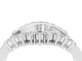 White gold Round Moissanite Chevron Contour Band with Prong Setting_10