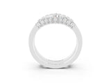 White gold Round Moissanite Chevron Contour Band with Prong Setting_9