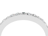 White gold Round Moissanite Curved Wedding Band with Channel Setting_10