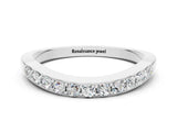 White gold Round Moissanite Curved Wedding Band with Channel Setting_6