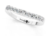 White gold Round Moissanite Curved Wedding Band with Channel Setting_7