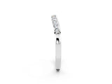 White gold Round Moissanite Curved Wedding Band with Channel Setting_8