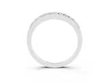 White gold Round Moissanite Curved Wedding Band with Channel Setting_9