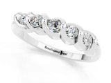 White gold Round Moissanite Eternity Band with Twist Prong Setting_13