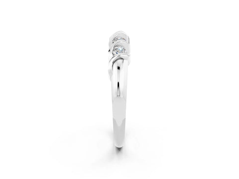 White gold Round Moissanite Eternity Band with Twist Prong Setting_21