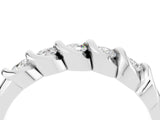 White gold Round Moissanite Eternity Band with Twist Prong Setting_23