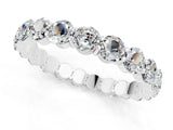 14K White Gold Round Moissanite Eternity Band with U-Prong Setting