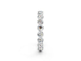14K White Gold Round Moissanite Eternity Band with U-Prong Setting