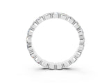 14K White Gold Round Moissanite Eternity Band with U-Prong Setting