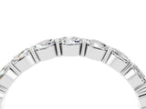 14K White Gold Round Moissanite Eternity Band with U-Prong Setting