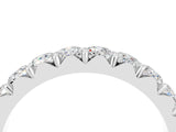 White gold Round Moissanite Half Eternity Band with Classic Prong Setting_10