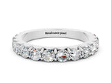 White gold Round Moissanite Half Eternity Band with Classic Prong Setting_6
