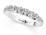 White gold Round Moissanite Half Eternity Band with Classic Prong Setting_7