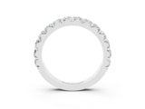 White gold Round Moissanite Half Eternity Band with Classic Prong Setting_9