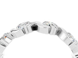 White gold Round Moissanite Half Eternity Band with Wave Prong Setting_10