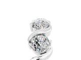 White gold Round Moissanite Half Eternity Band with Wave Prong Setting_11