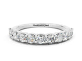 White gold Round Moissanite Half-Eternity Prong-Set Band_6