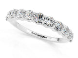 White gold Round Moissanite Half-Eternity Prong-Set Band_7